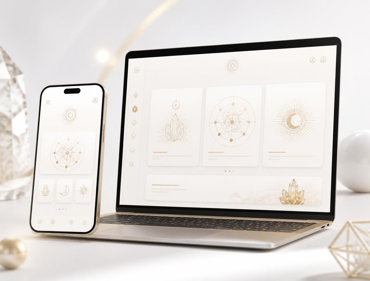 The 3-Phase Manifestation Protocol webapp shown on phone and laptop